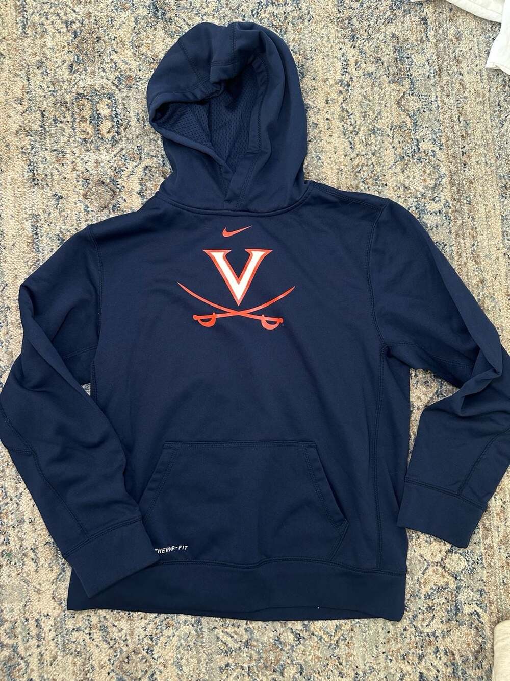 Kids Nike Virginia Cavaliers Therma-Fit Hoodie Youth XL Navy Blue